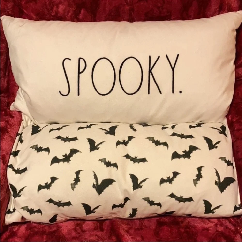 1 Rae Dunn double sided Spooky Bats pillow *FIRM PRICE*